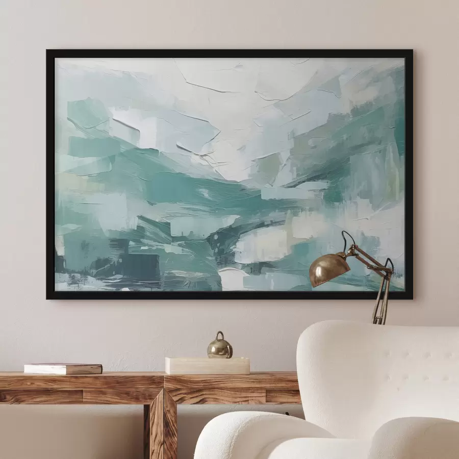 Fototapeedid Sinivalgete suurte löökide abstraktsioon, õlimaali imitatsioon, minimalism f38915