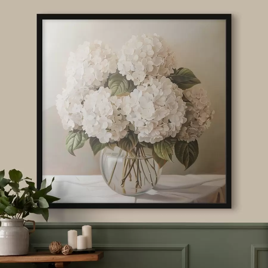 Fototapeedid Valgete hortensiate kimp f38711