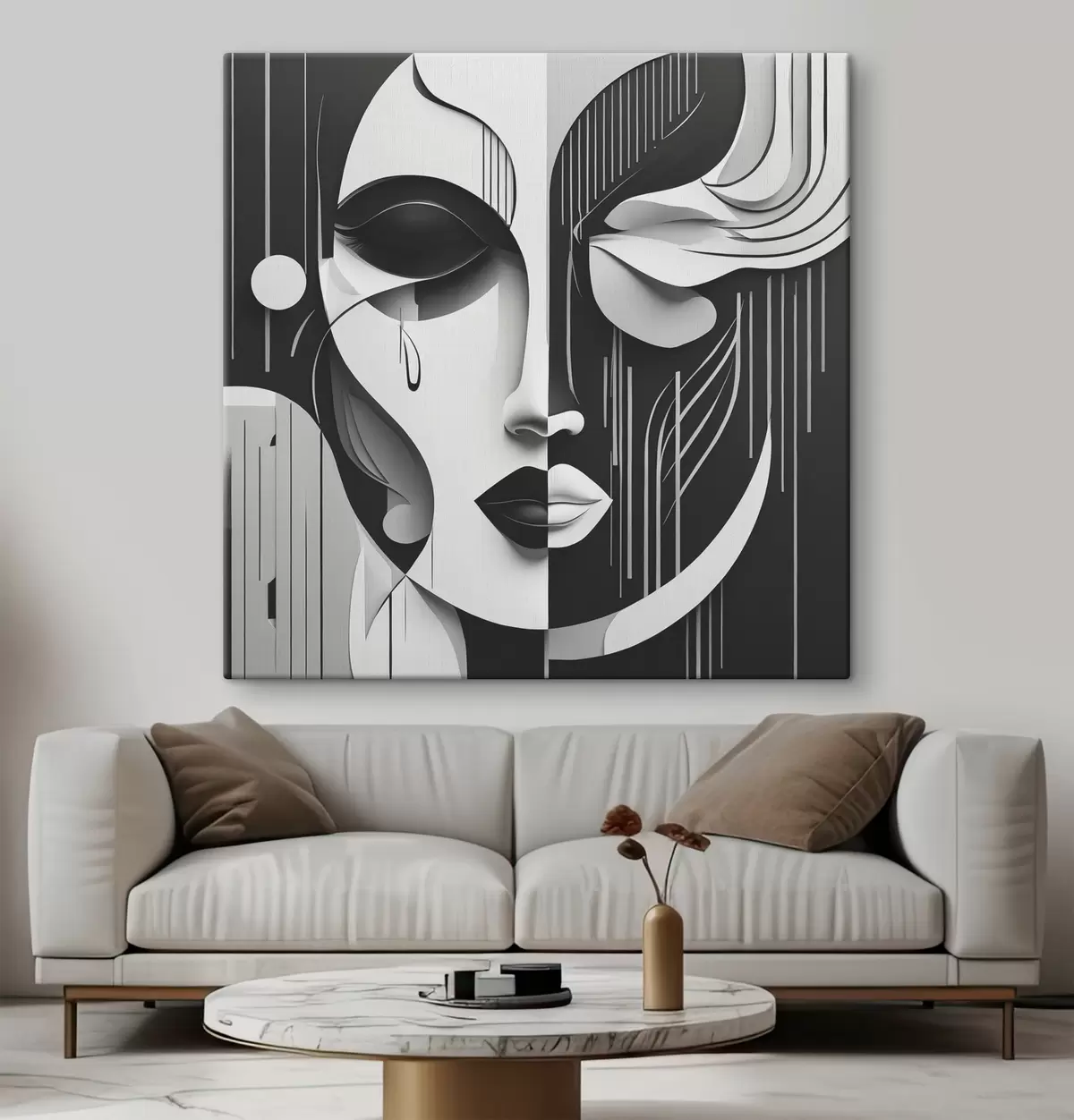 Pilt Must-valge mask s38850