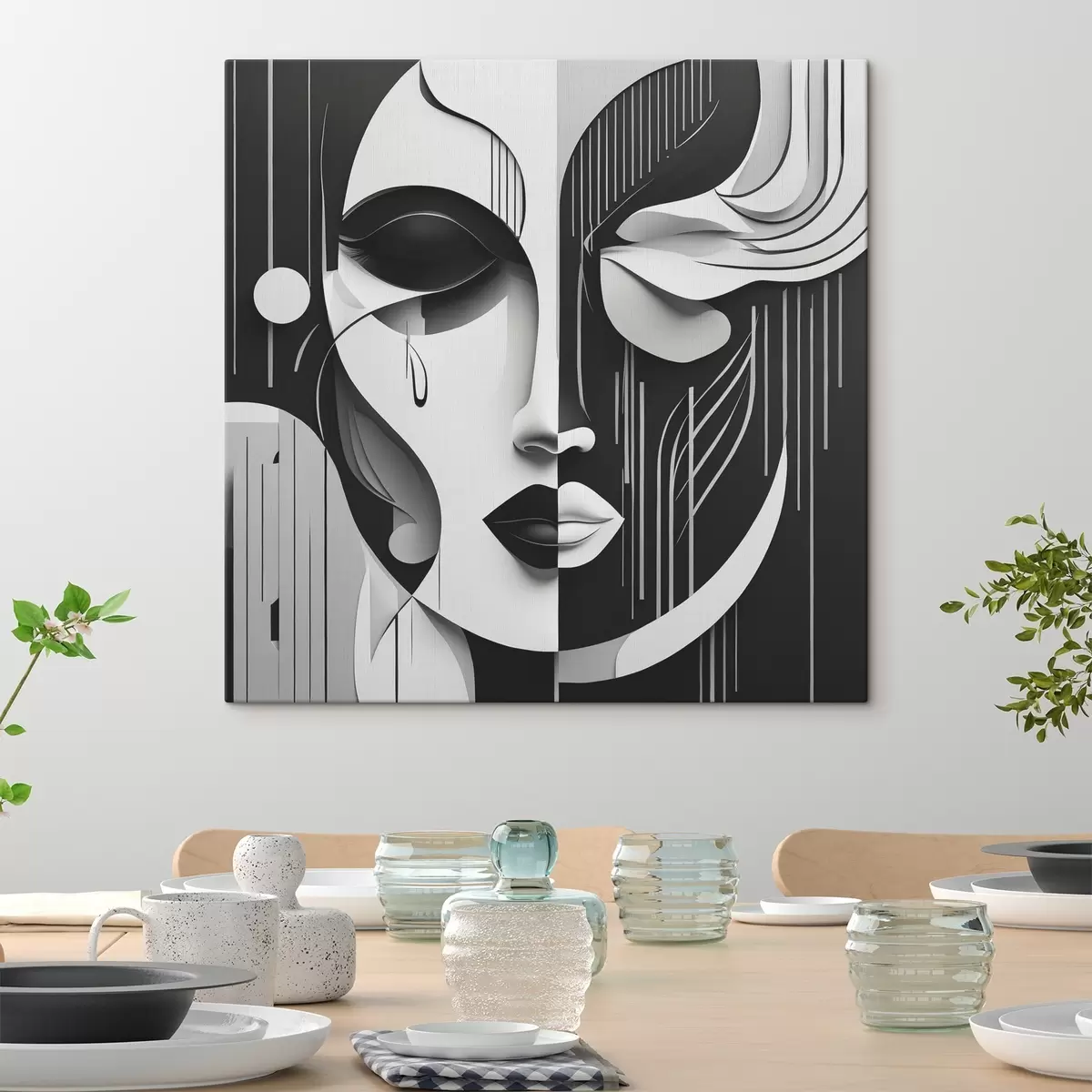 Pilt Must-valge mask s38850