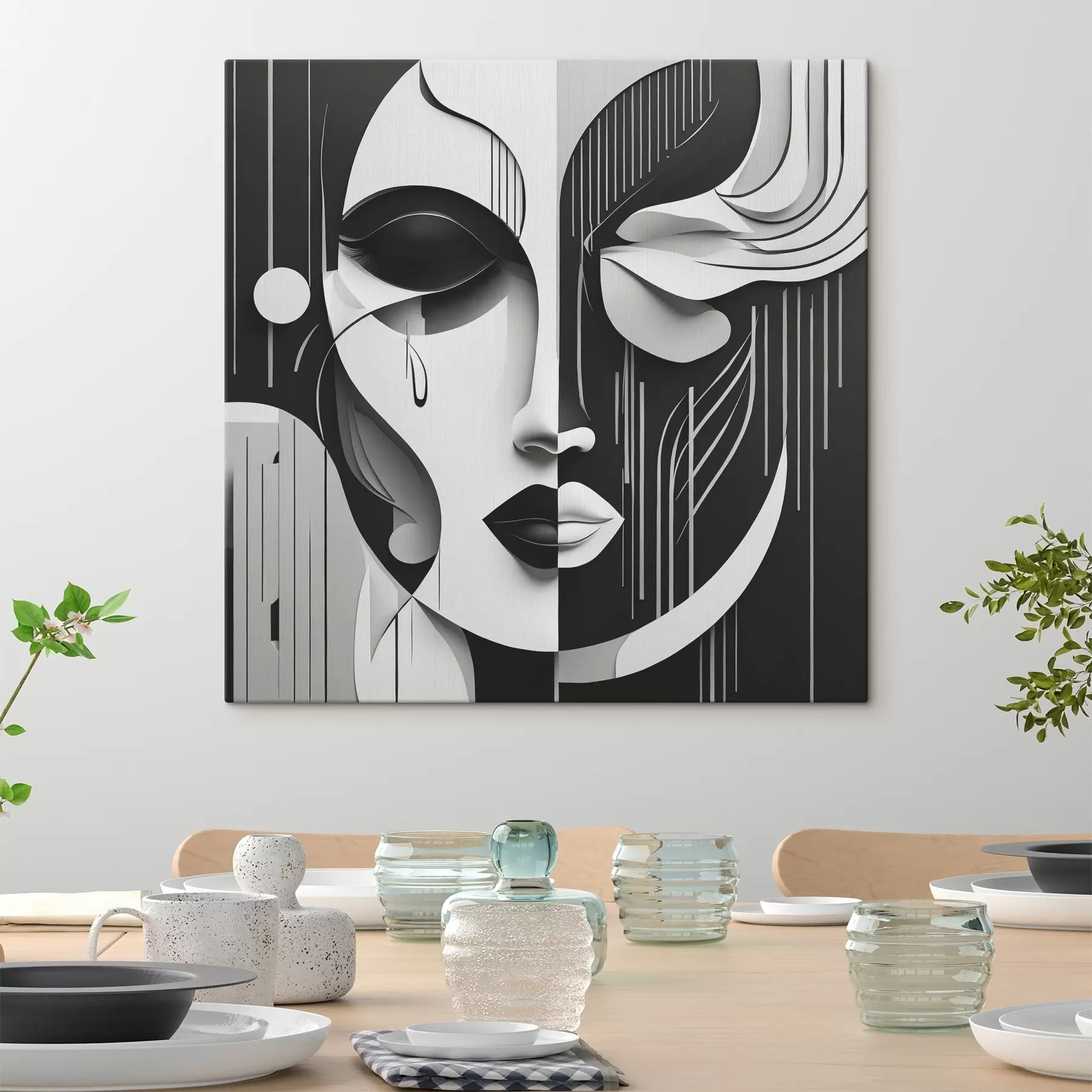 Pilt Must-valge mask s38850