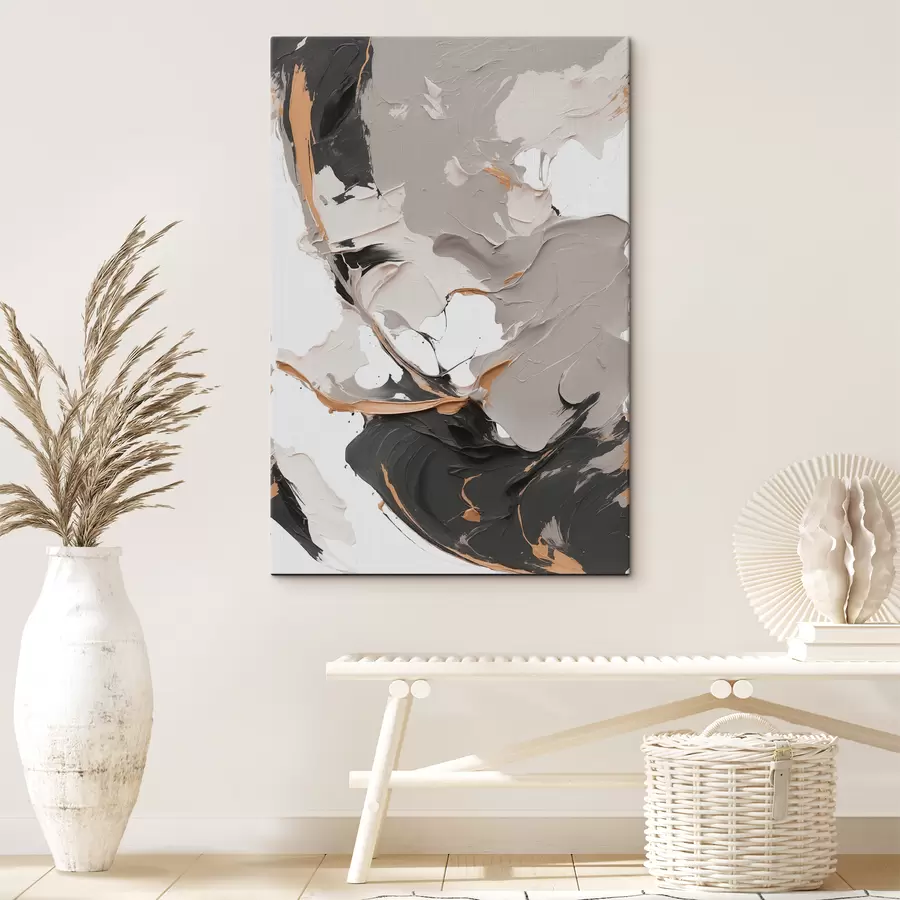Pilt Abstraktne maal valgetes ja hallides toonides s38855