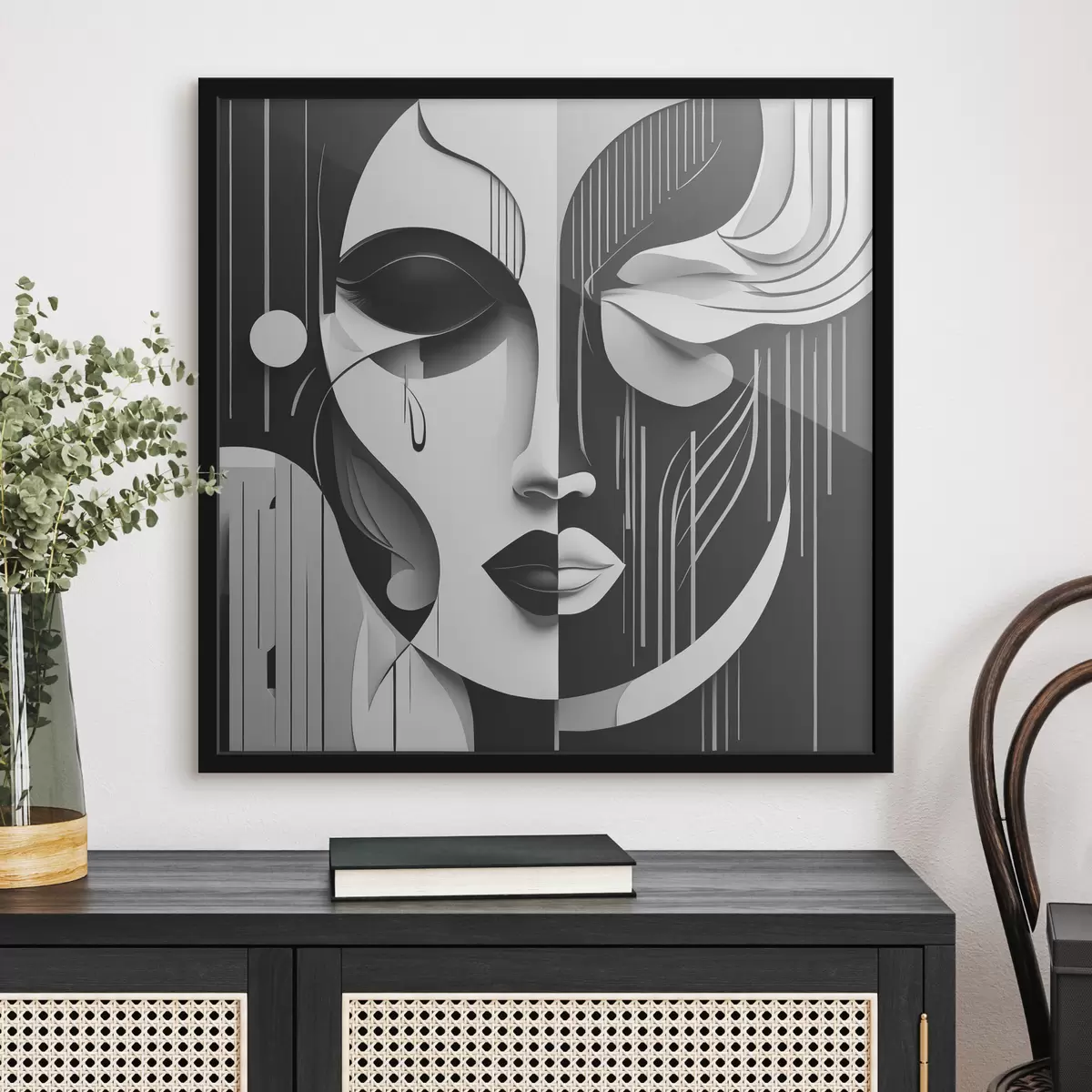 Plakat Must-valge mask f38850