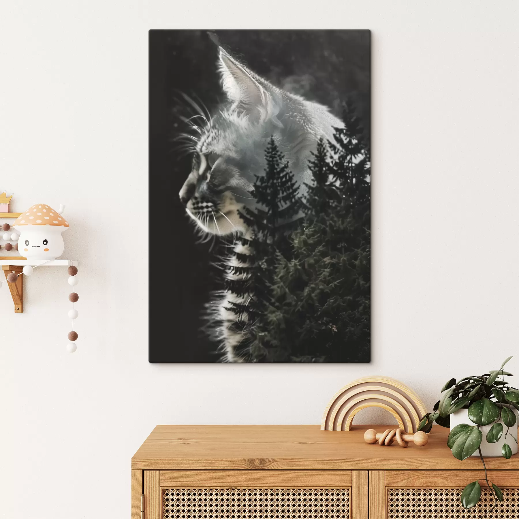 Fototapeedid Kass jõulukuuskedega s39028