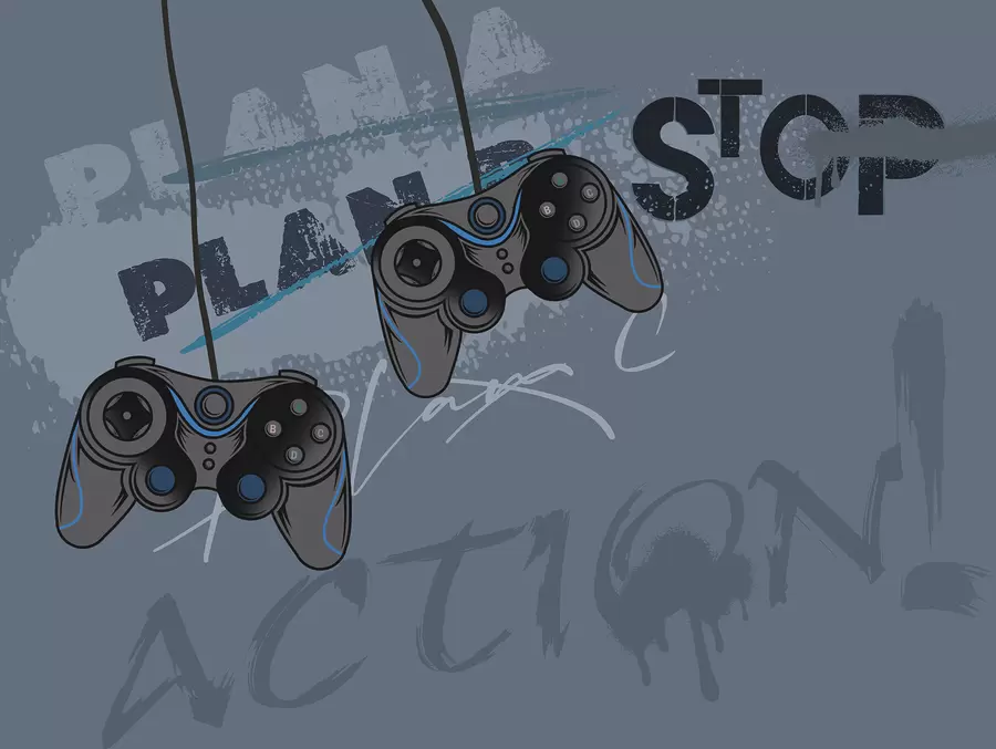 Fototapeedid Laste tapeet teismelistele juhtkangide ja sinise graafilise kirjaga w00829