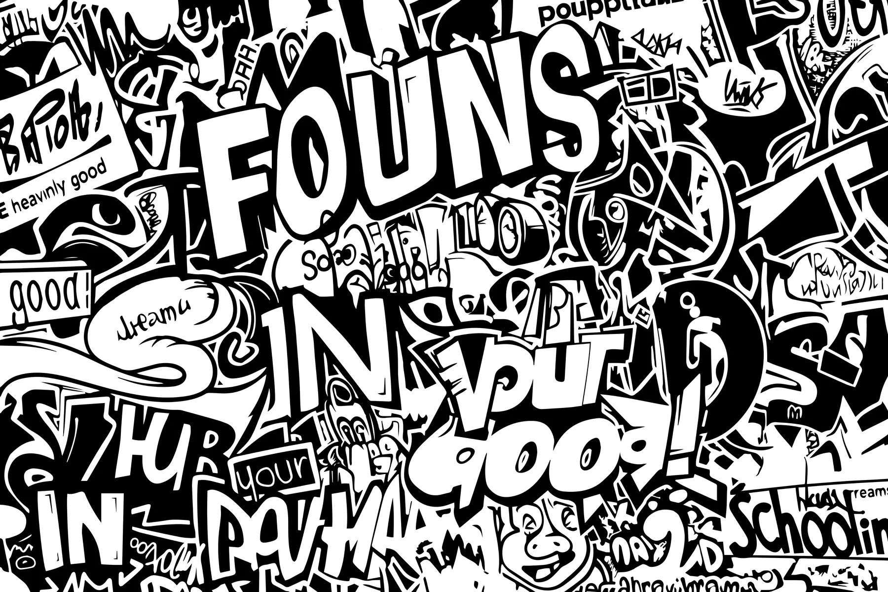 Fototapeedid Must-valge grafiti w01190