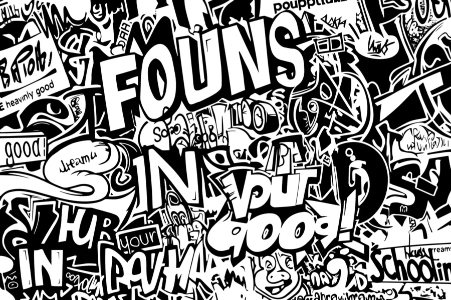 Fototapeedid Must-valge grafiti w01190