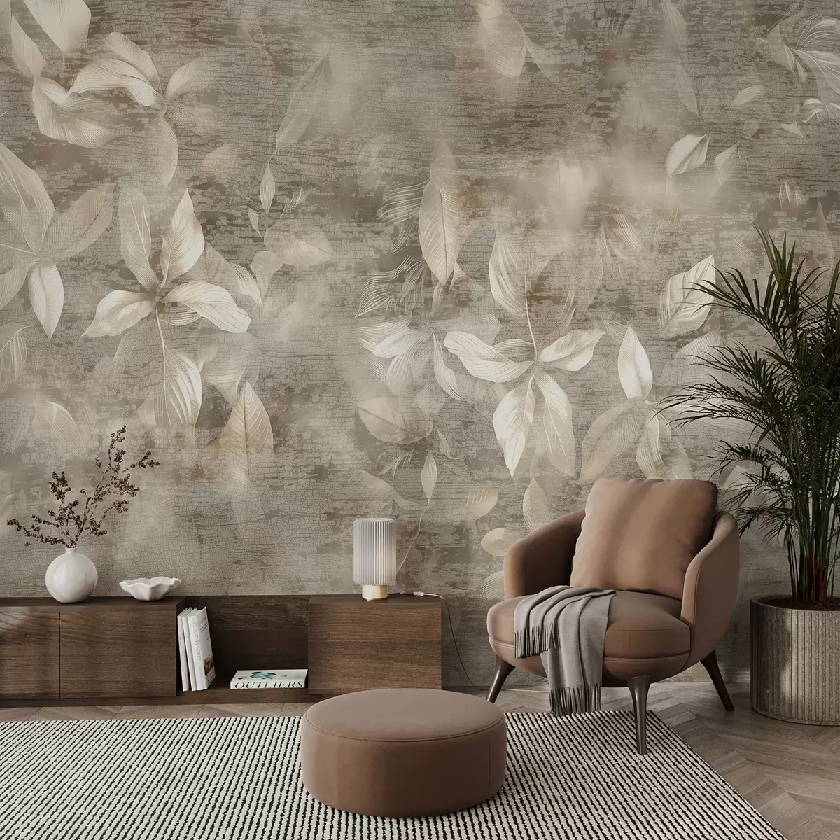 Fototapeedid Vintage eksootilised lehed w00874v1