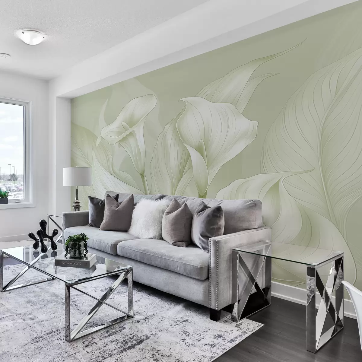 Fototapeedid õrnad rohelised lilled w01195v3