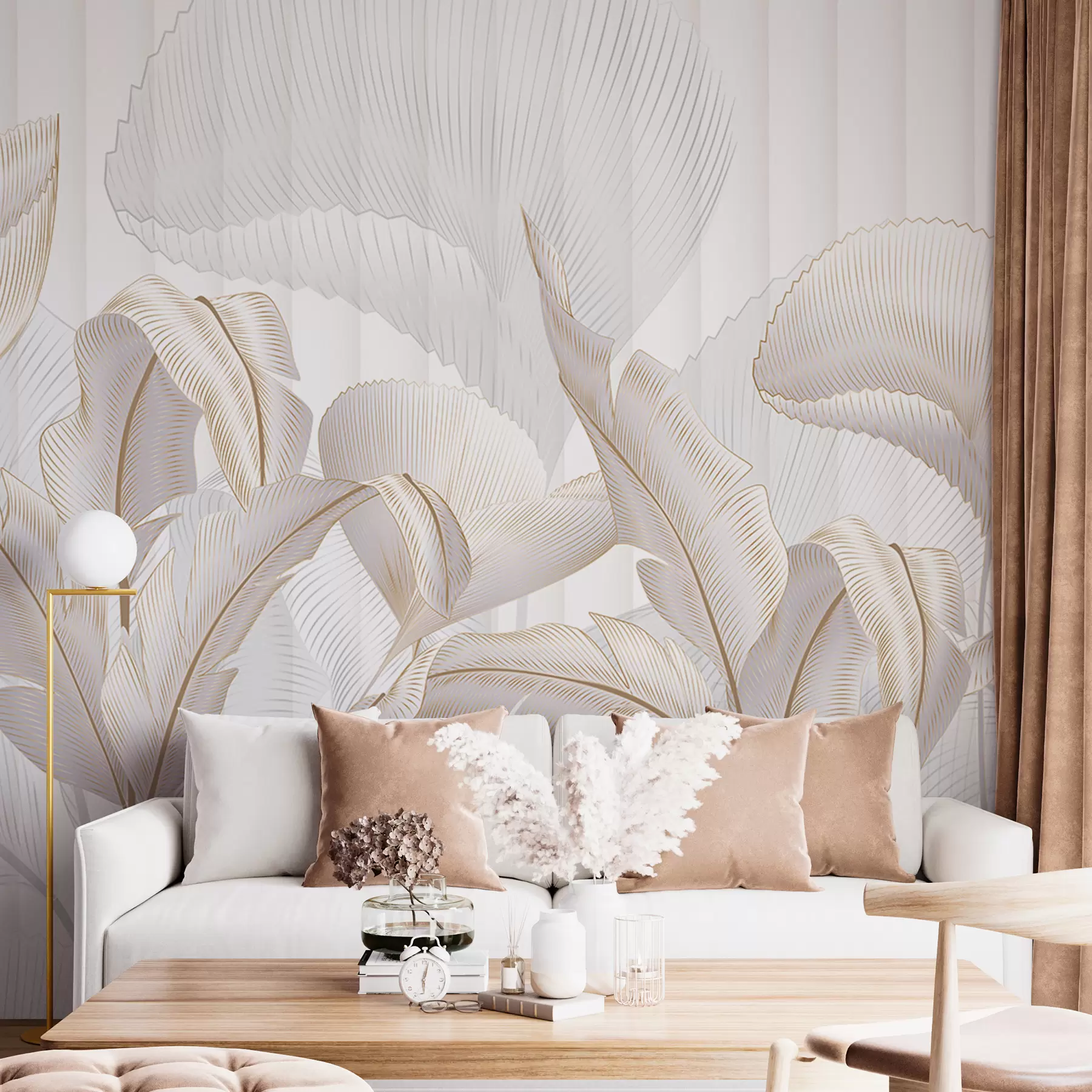 Fototapeedid Troopiliste lehtede lähivaade valgel taustal, tekstuuriga taustal w01237