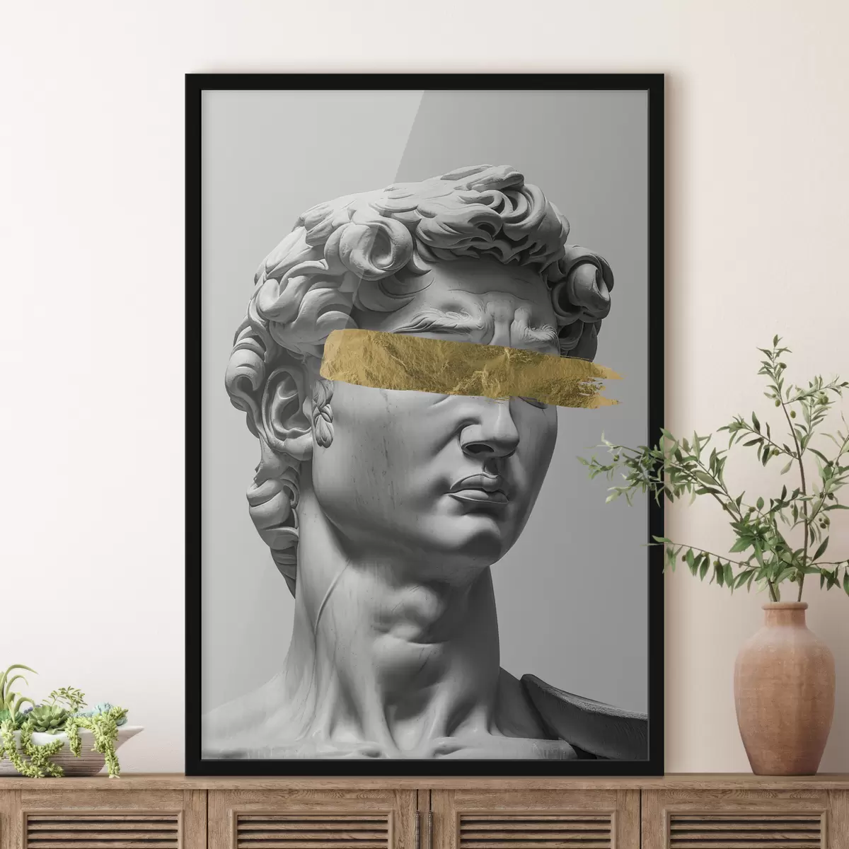 Plakat Moodne skulptuur Taavetist suletud silmadega f26129