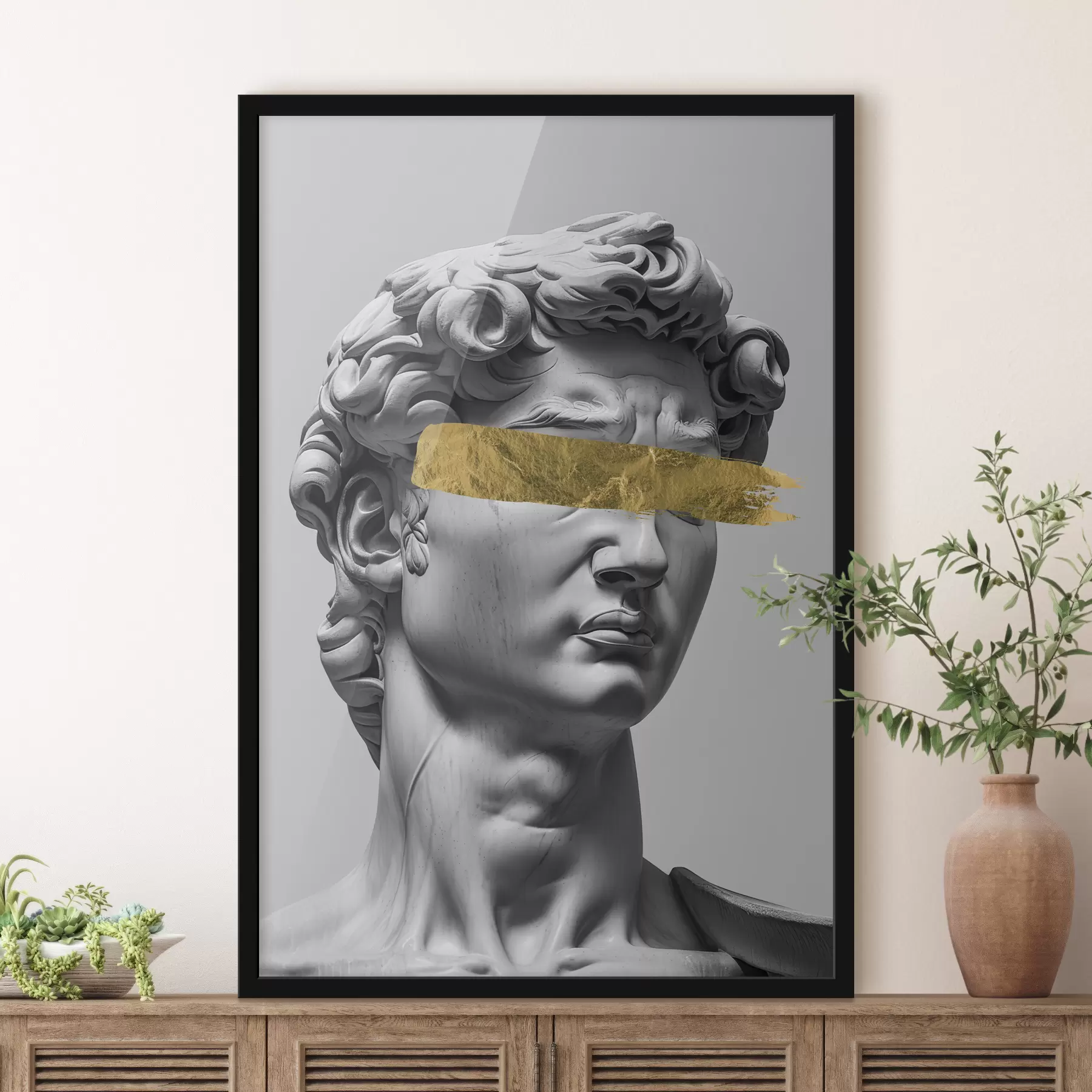 Pilt Moodne skulptuur Taavetist suletud silmadega f26129