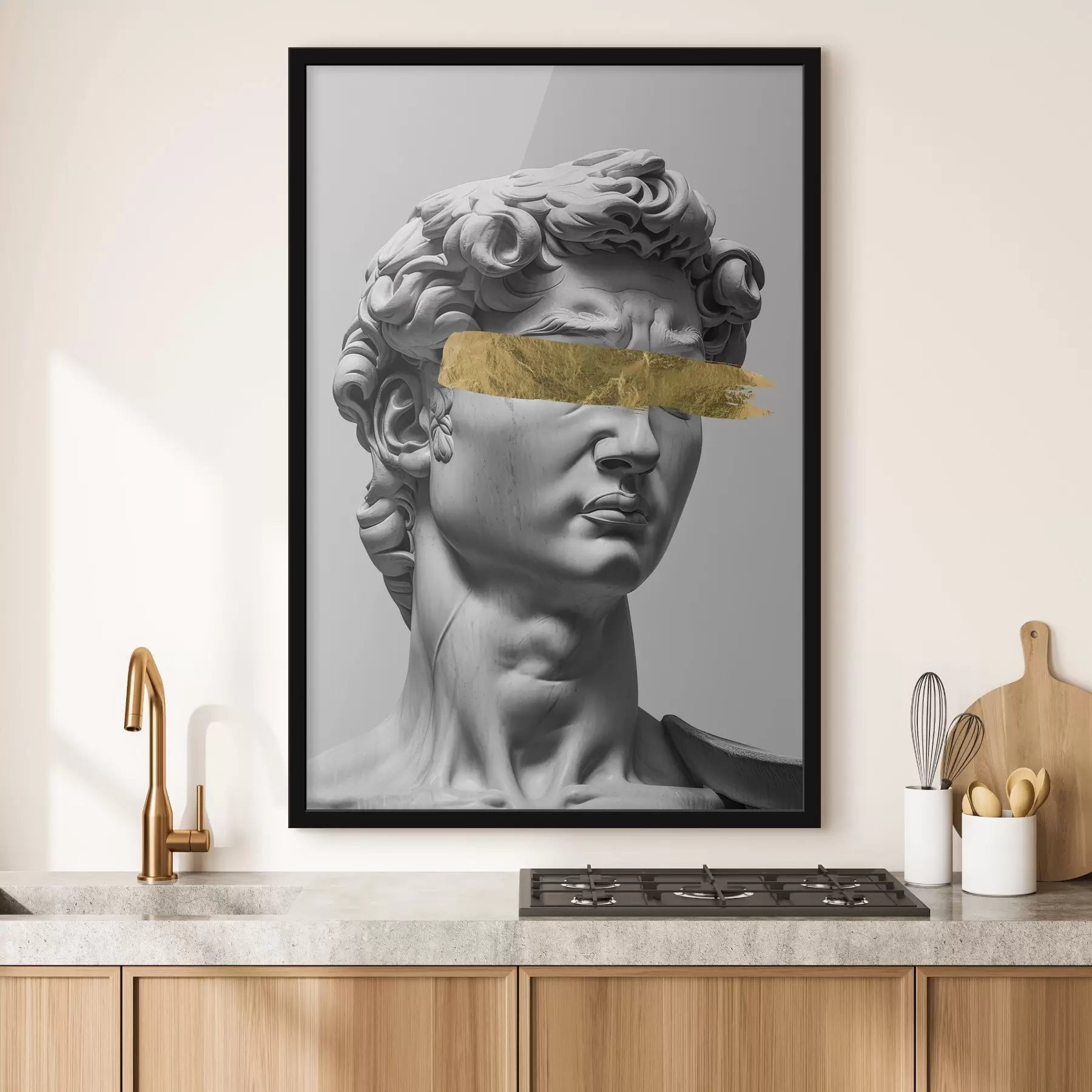 Pilt Moodne skulptuur Taavetist suletud silmadega f26129