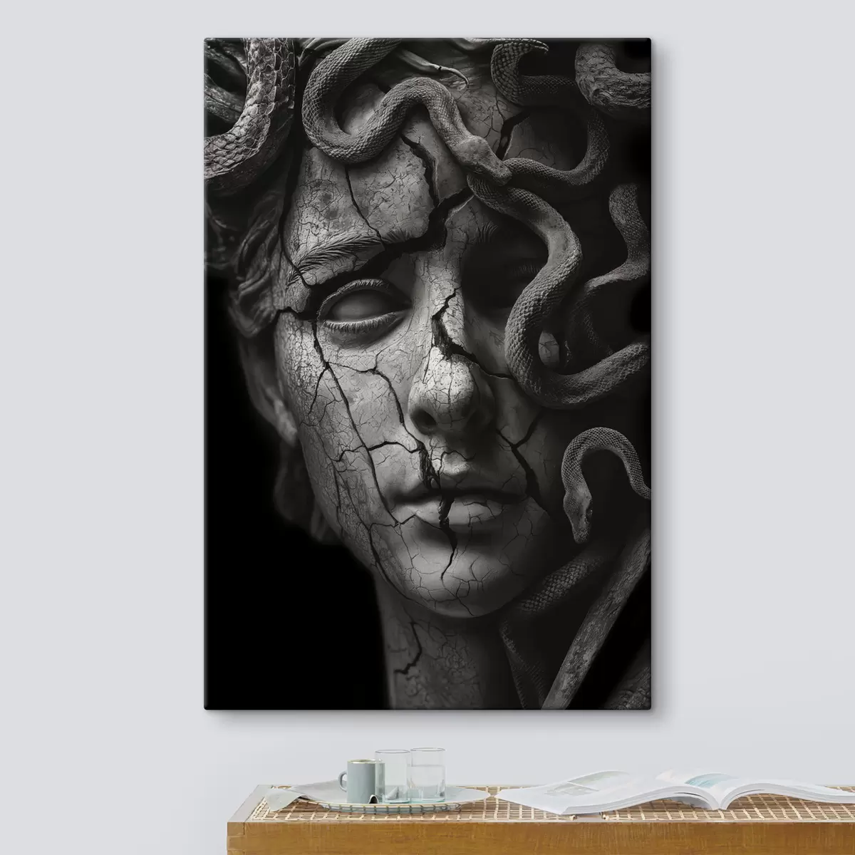 Pilt Mustvalge Medusa gorgoni skulptuur s26128