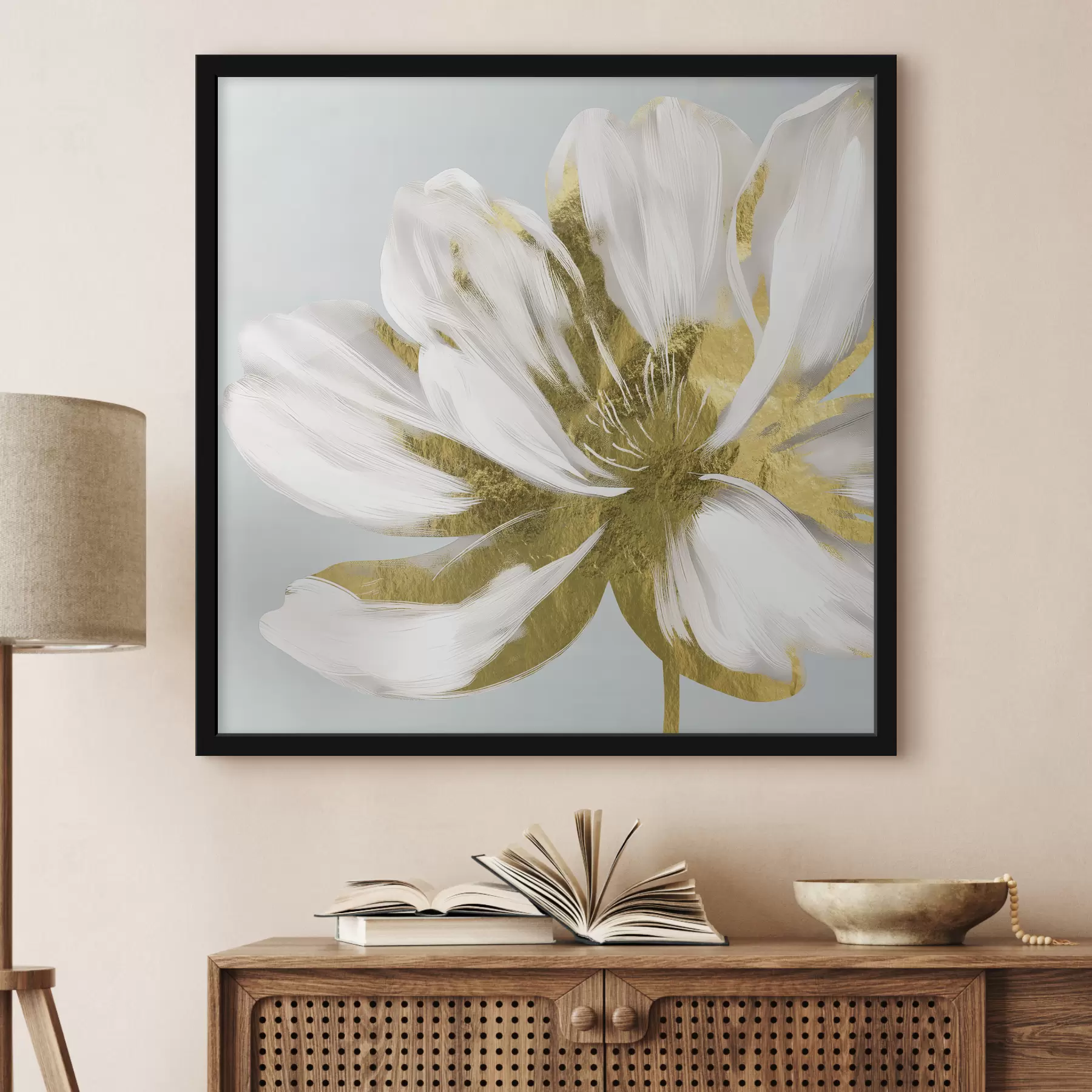 Pilt Suur abstraktne lill sinisel taustal f26121