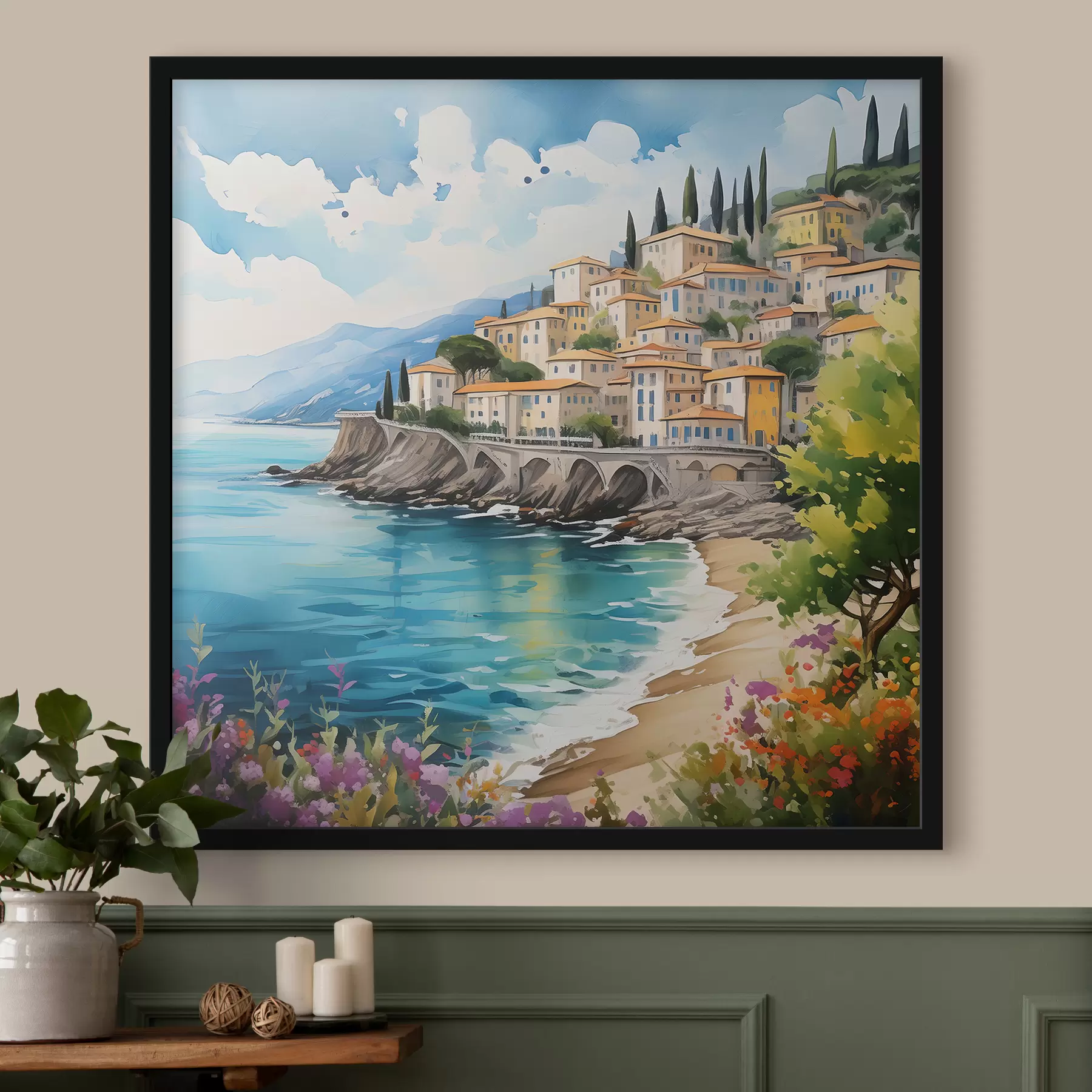 Fototapeedid maaliline rannik Itaalia linnas f39298