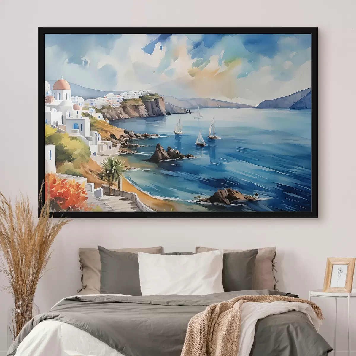 Plakat Vaade Santorini linnale f39304