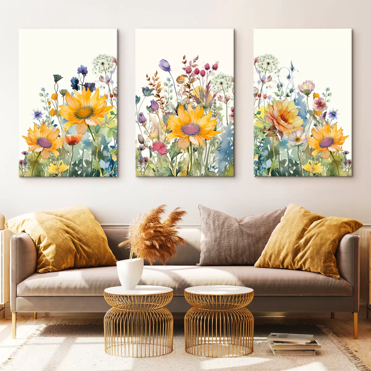 Pilt Värvilised suvised akvarell-metsalilled m00333