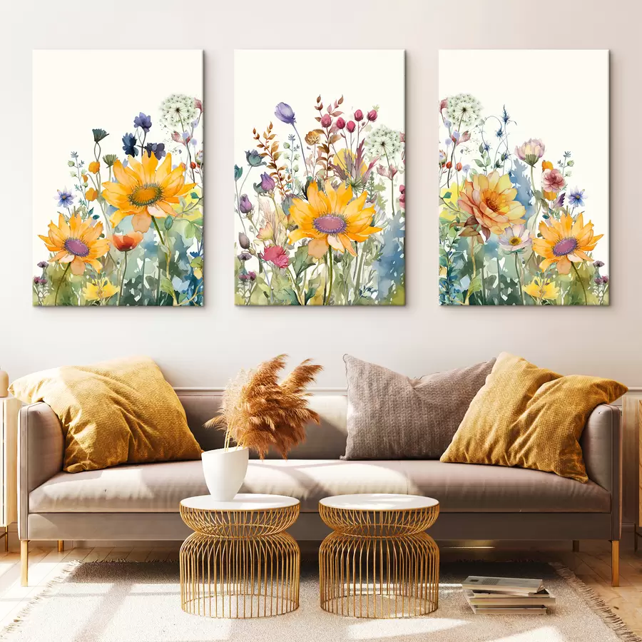 Pilt Värvilised suvised akvarell-metsalilled m00333