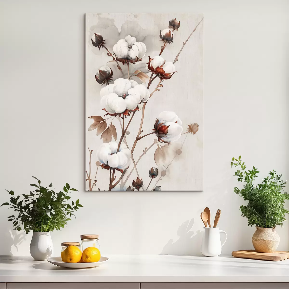 Pilt Puuvillaoksad akvarellistiilis s39215