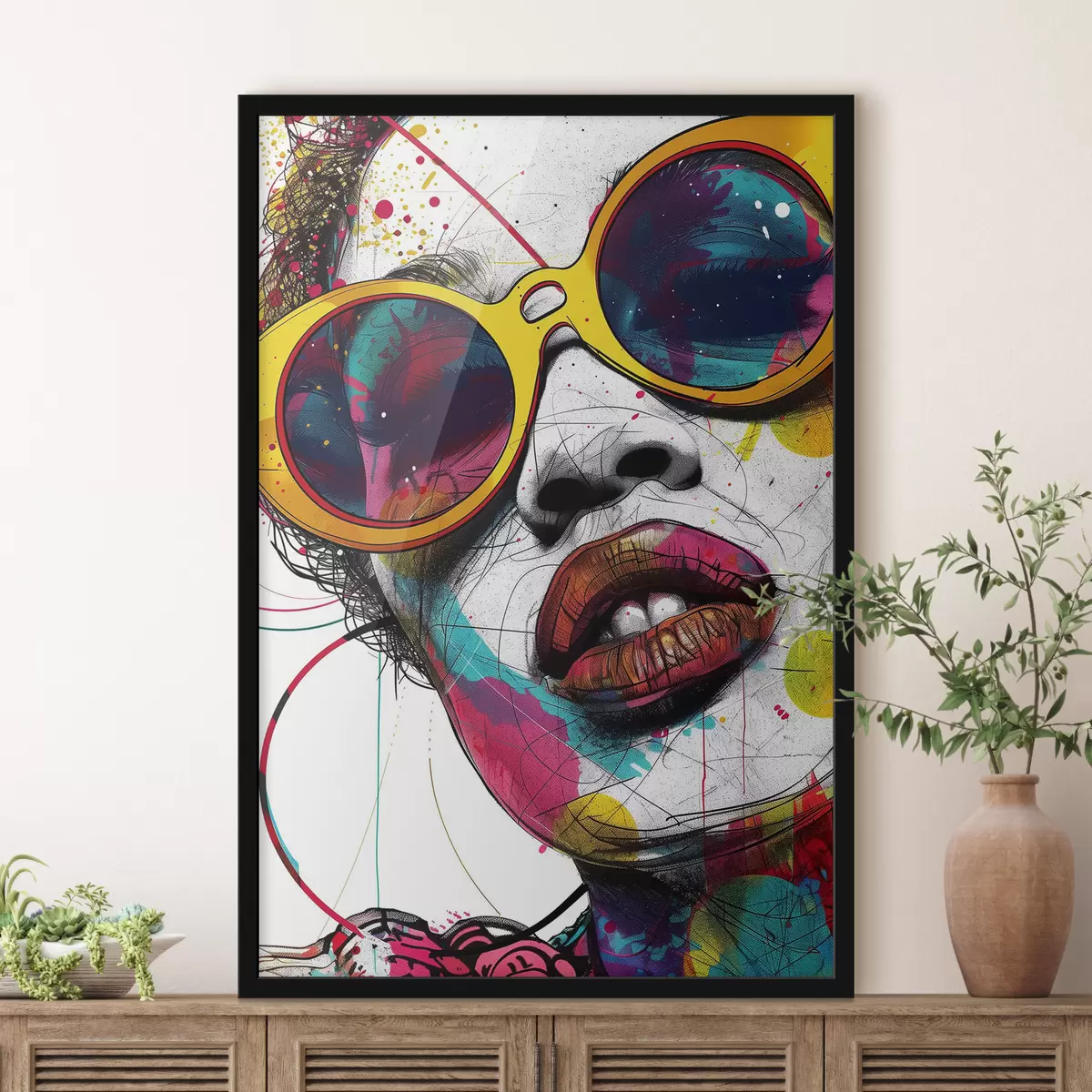 Plakat Hele pilt tüdrukust popkunsti stiilis f39203