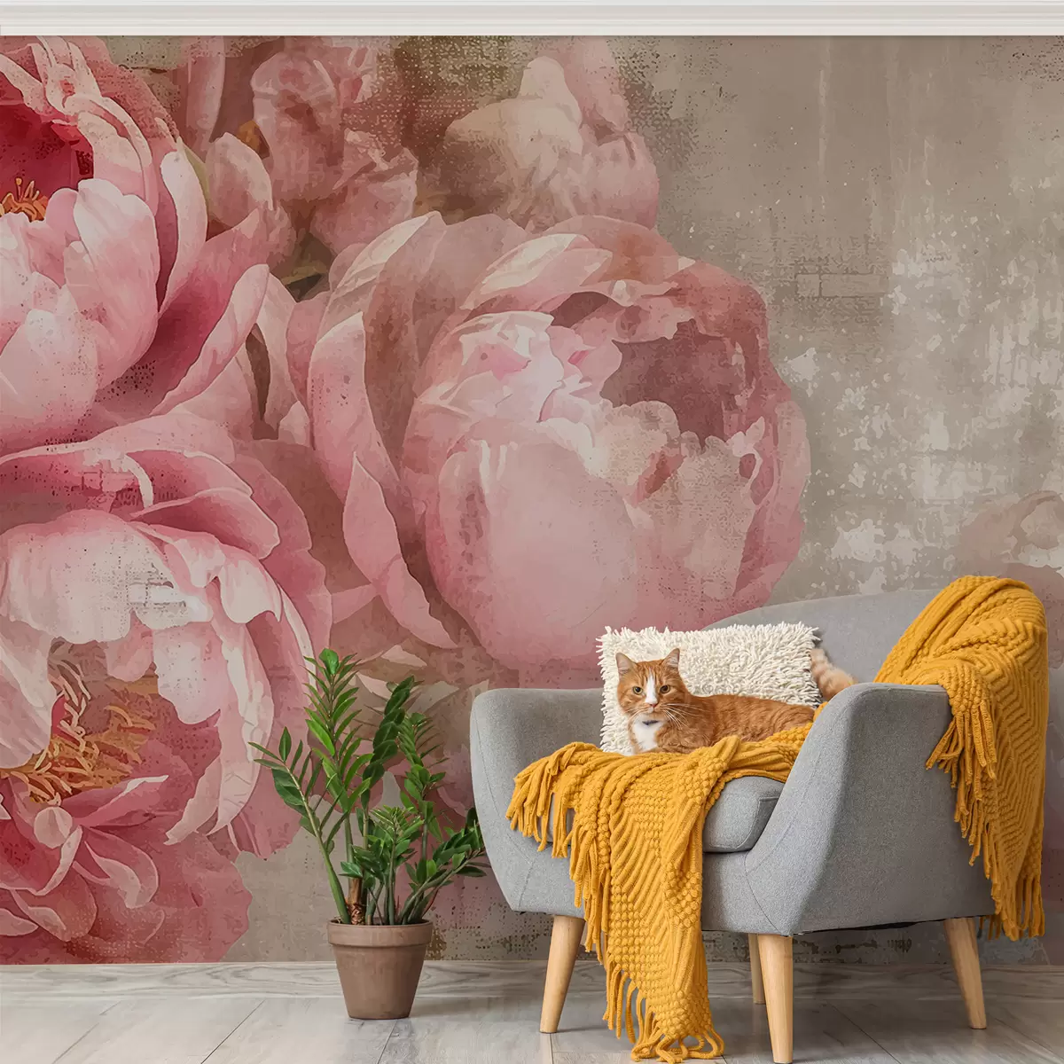 Fototapeedid Vintage pojengid w01323