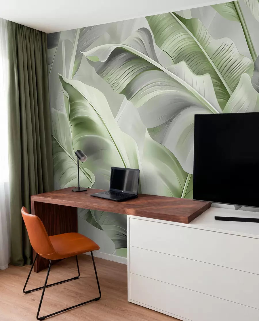 Fototapeedid Banaanilehed salveirohelises w07876v3