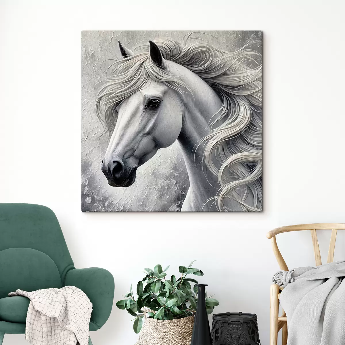 Pilt Valge hobuse portree s39489