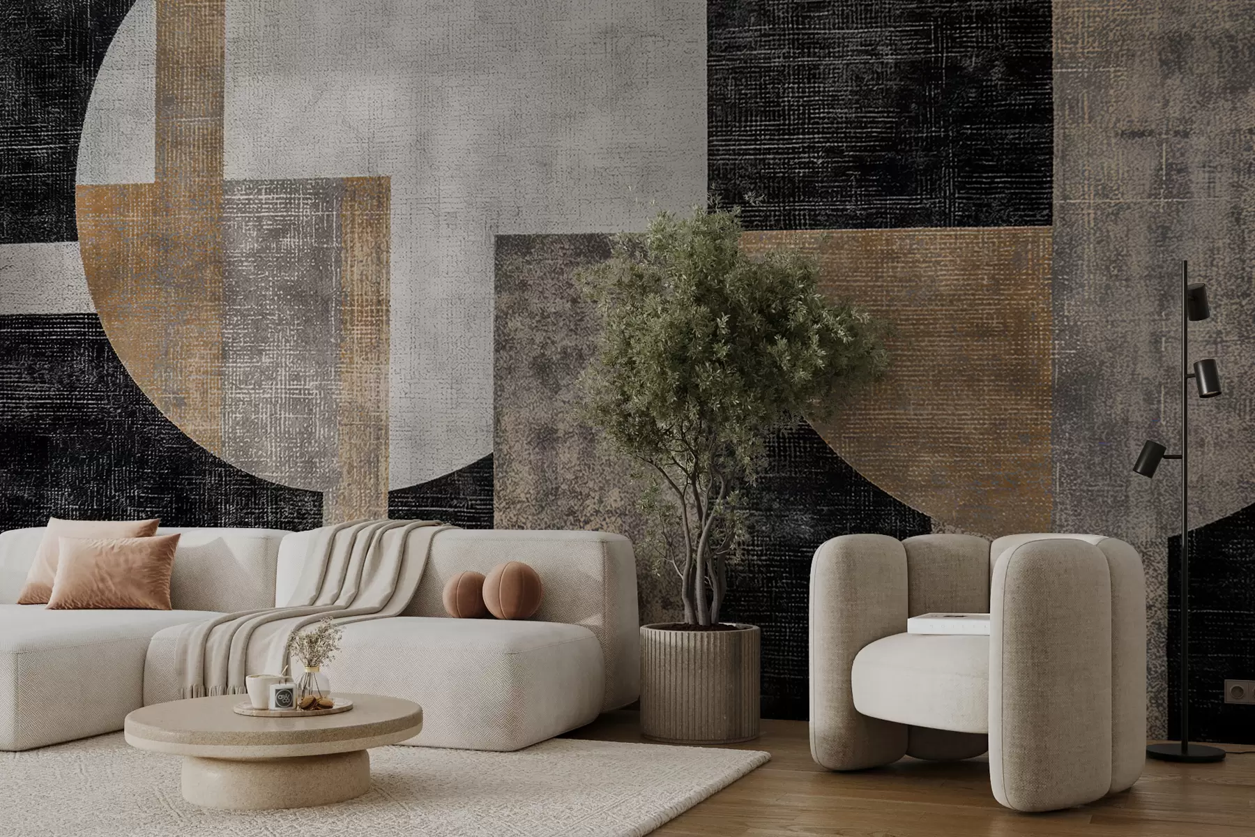 Fototapeedid Moodne tekstureeritud abstraktsioon mustas ja oranžis värvitoonis w07878