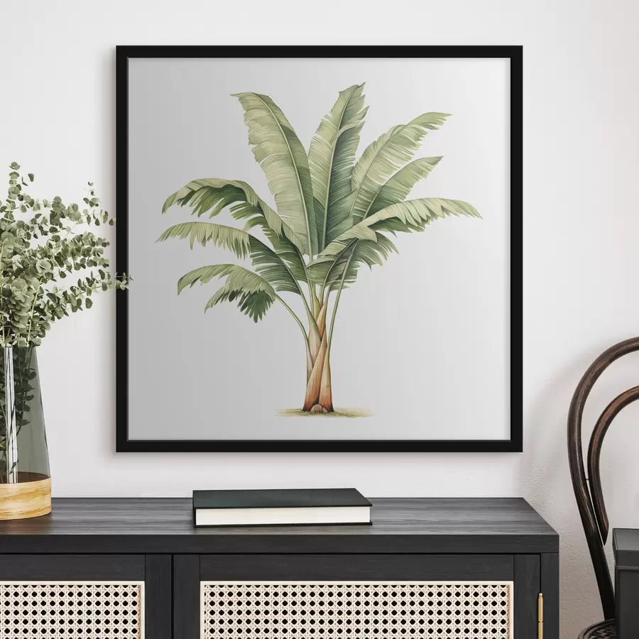 Fototapeedid Akvarell minimalistlik illustratsioon banaanipalmipuu kohta f39562