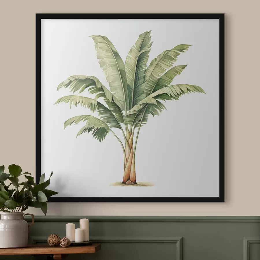 Fototapeedid Akvarell minimalistlik illustratsioon banaanipalmipuu kohta f39562