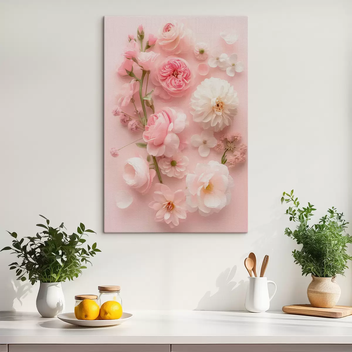 Pilt Lopsakad lilled roosal taustal s39576