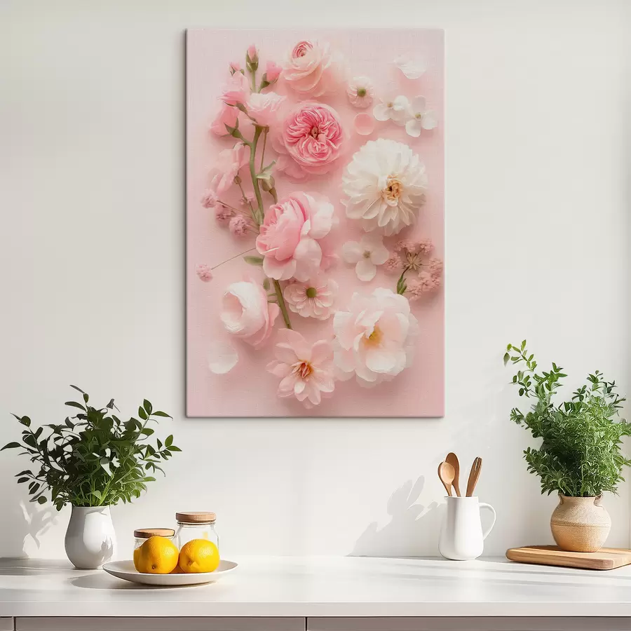 Pilt Lopsakad lilled roosal taustal s39576