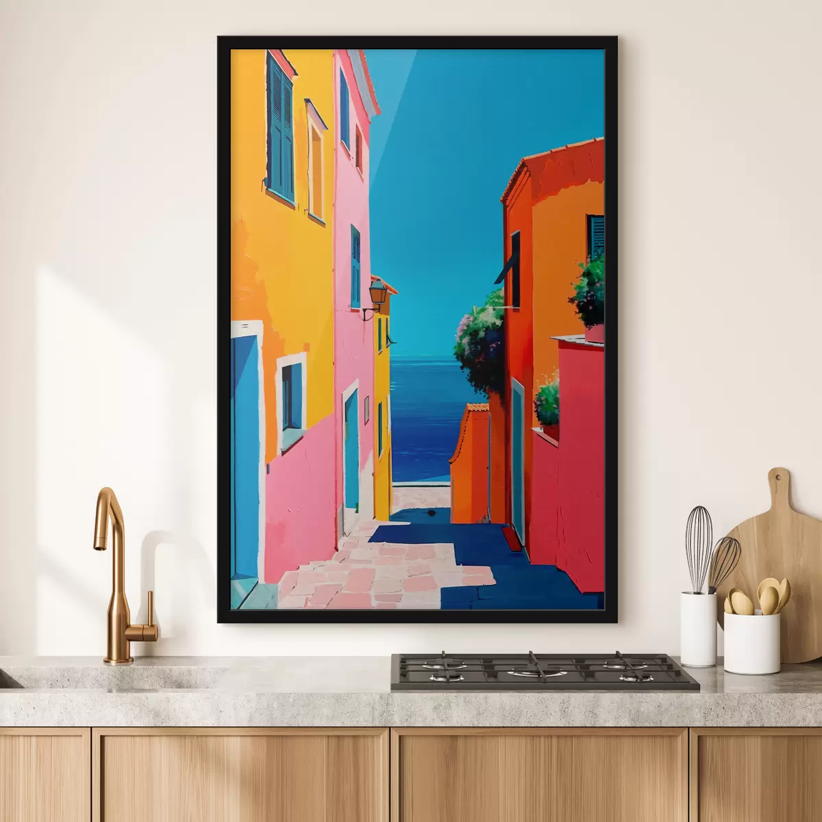 Plakat Merevaade ja valgusküllane tänav f39582