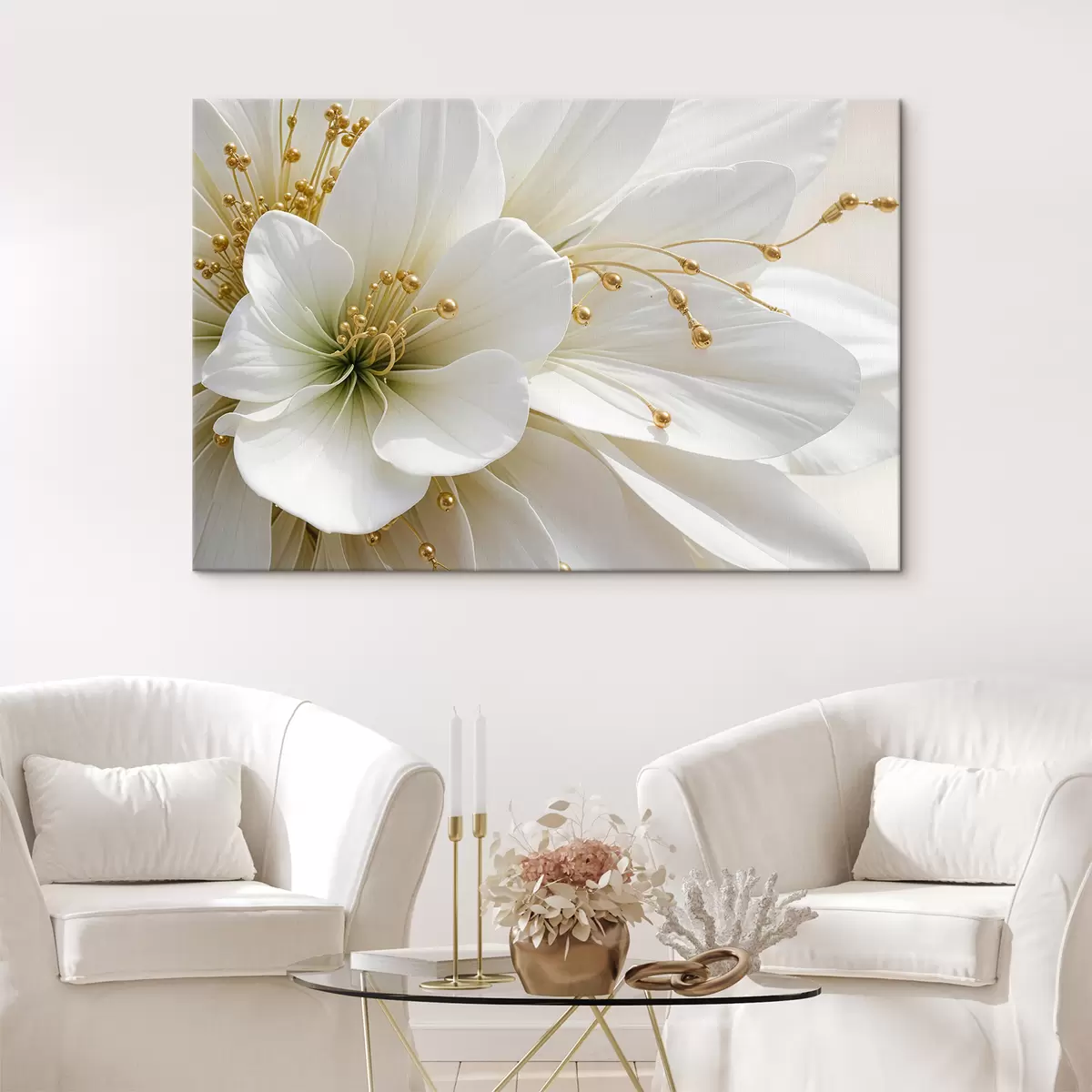 Pilt Lähivõte suurest valgest õrnade kroonlehtede lillest s39507