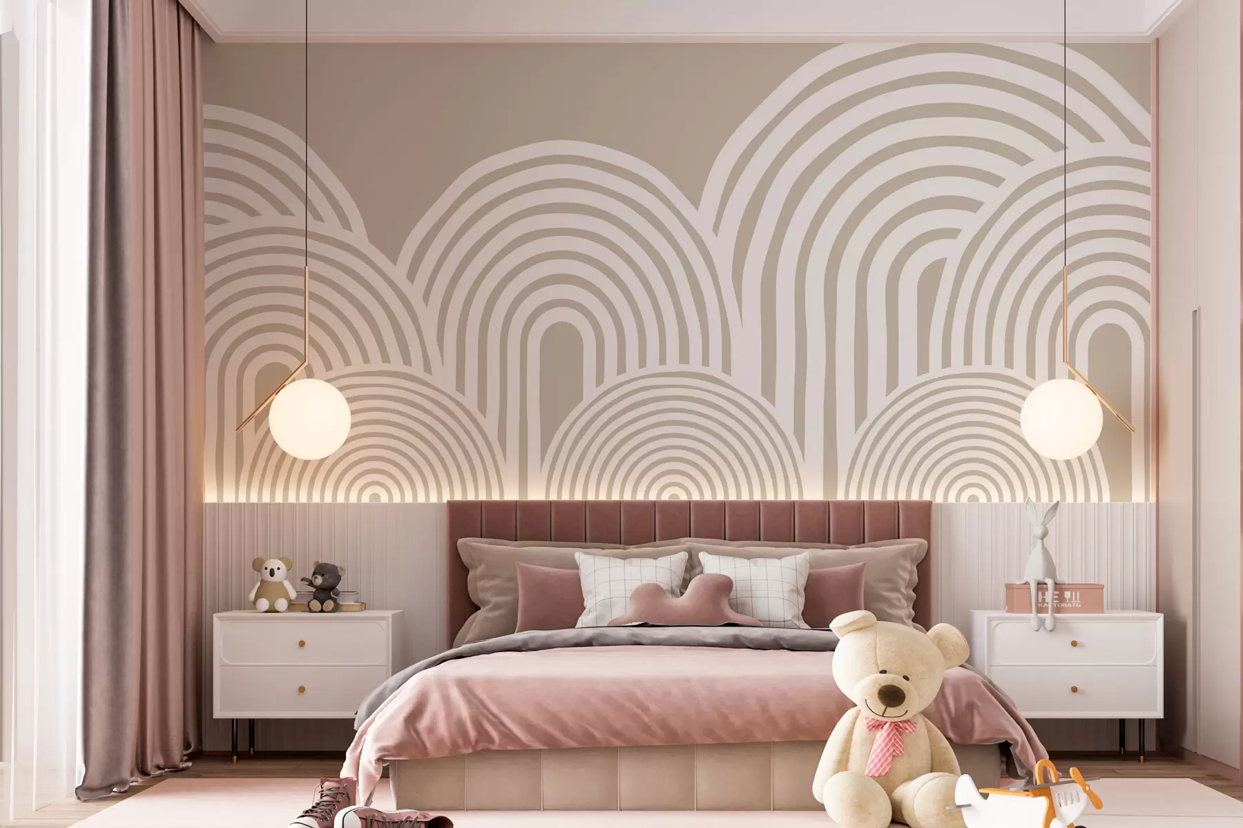 Fototapeedid Lainelised kaared Skandinaavia stiilis minimalism w08037v3