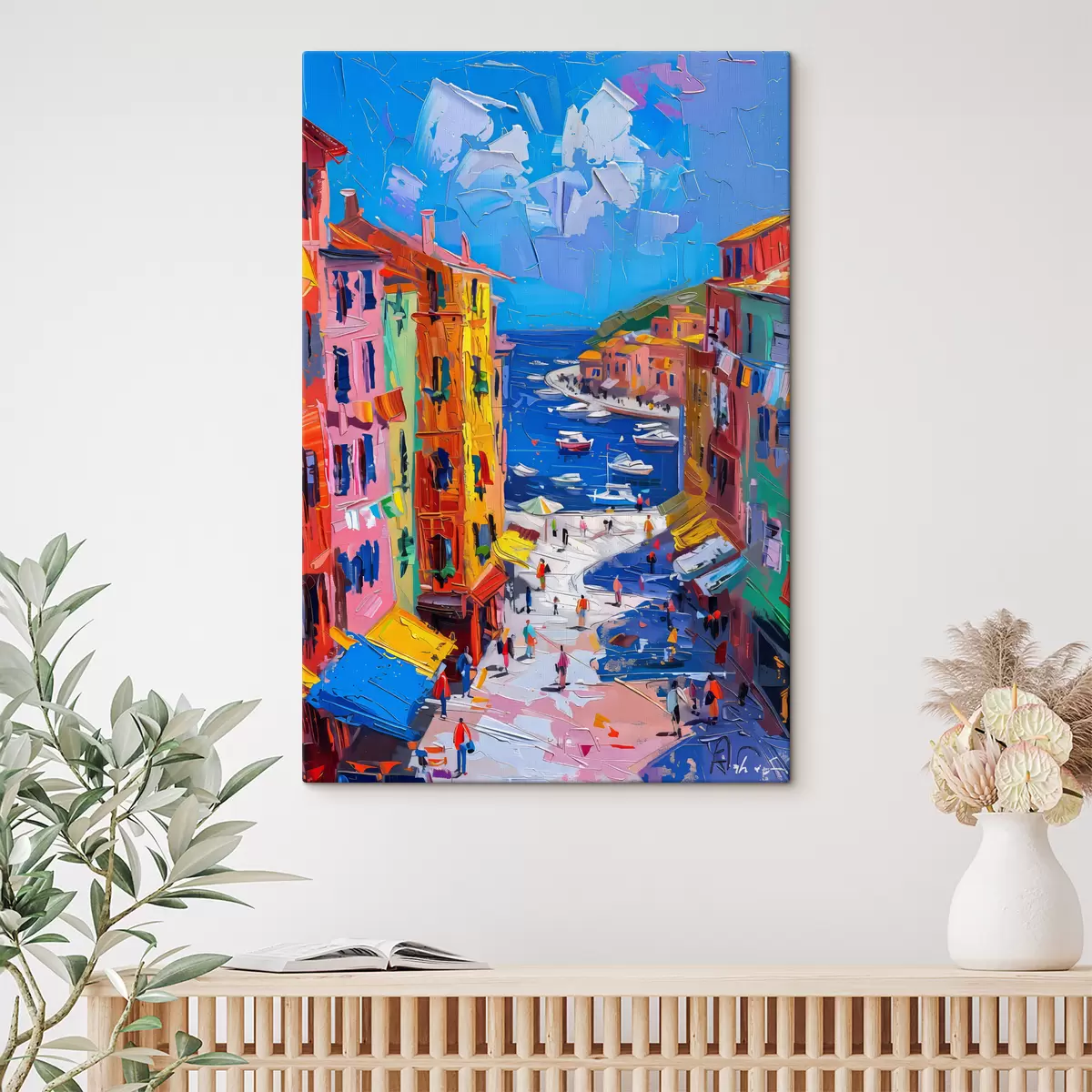 Pilt Prantsuse küla hämaras: mulje Van Goghi stiilis s39627