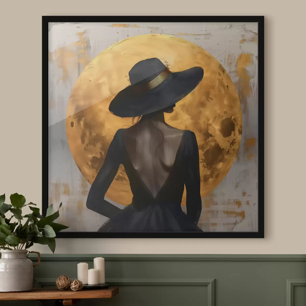 Plakat Tüdruk mustas f39685