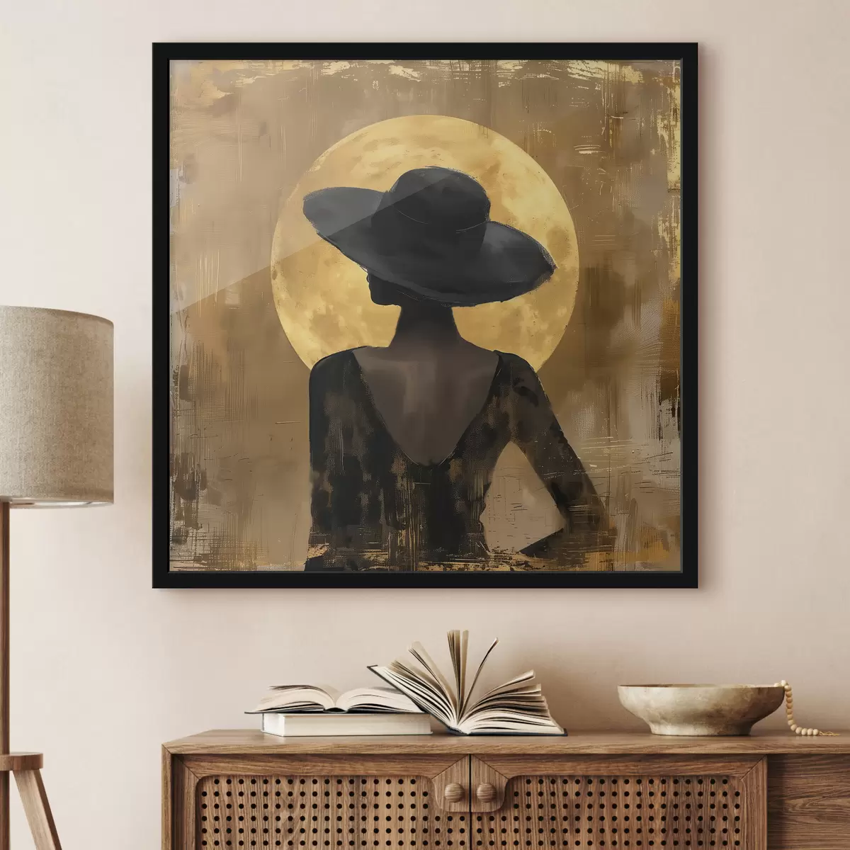 Plakat Tüdruk mustas f39686