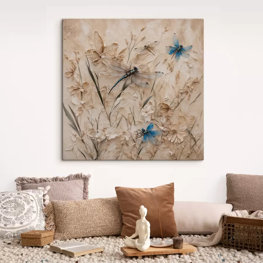 Pilt Dragonflies abstraktsel beežil taustal s39600