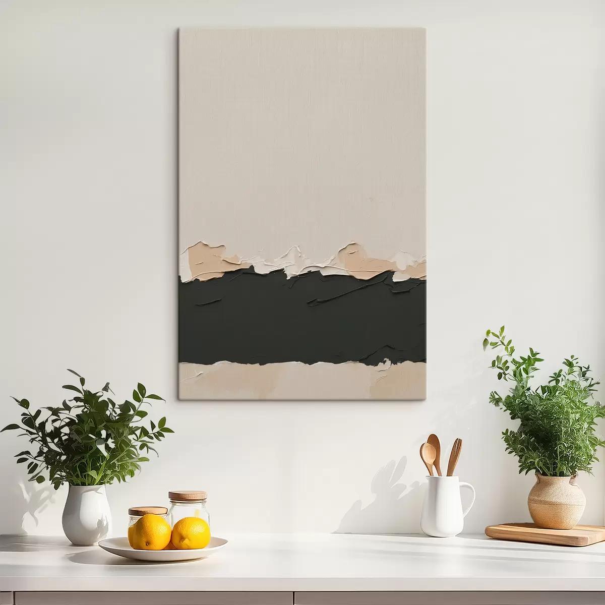 Pilt Abstraktne maal valge ja musta värviga s39609