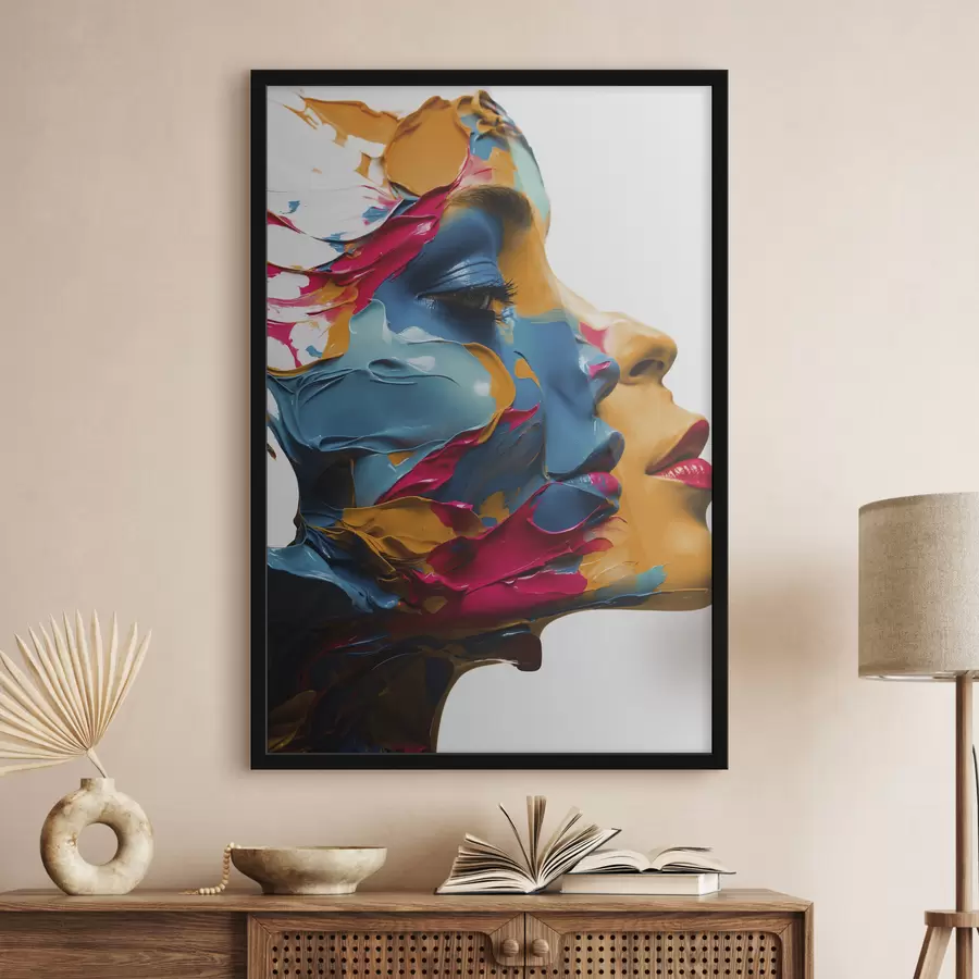 Fototapeedid Naise nägu õlivärvidega f39591