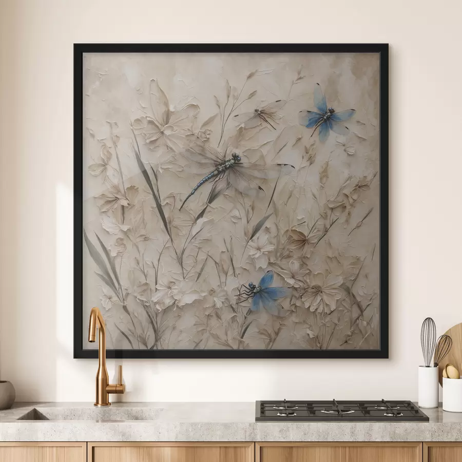 Fototapeedid Dragonflies abstraktsel beežil taustal f39600