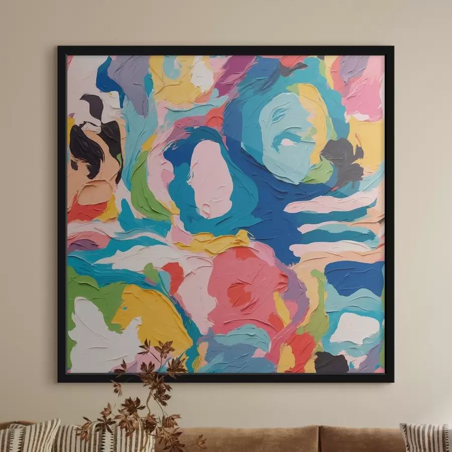 Fototapeedid Abstraktne maalimine mitmevärviliste värvidega f39612