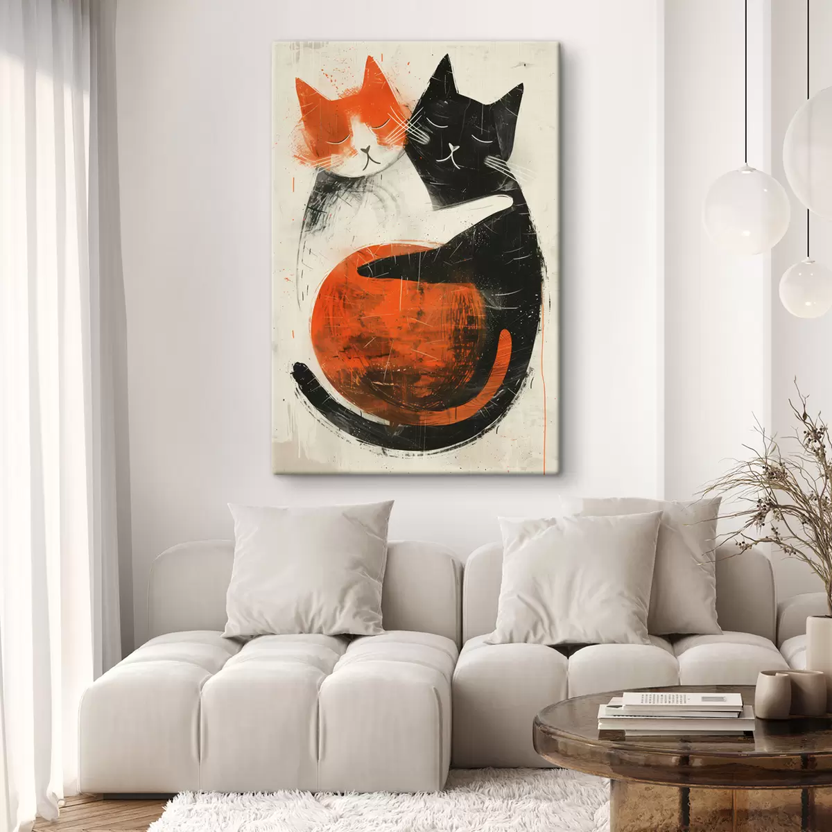 Pilt Minimalistlik tindiillustratsioon kahest armsast kassist s39725