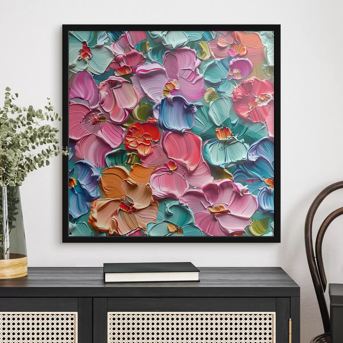 Plakat Lilleline akrüülkompositsioon pintslitõmmetega" f39736