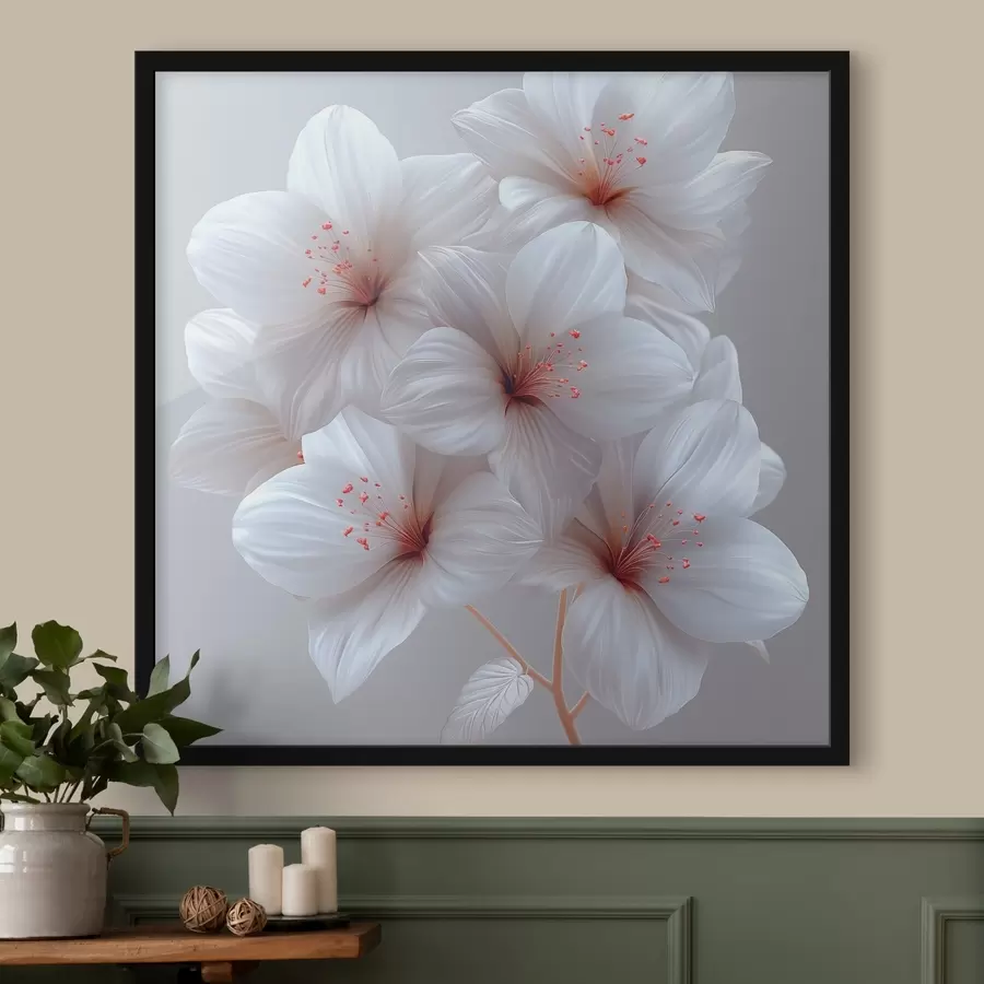 Fototapeedid Elegantsed ja minimalistlikud valged liiliad f39761