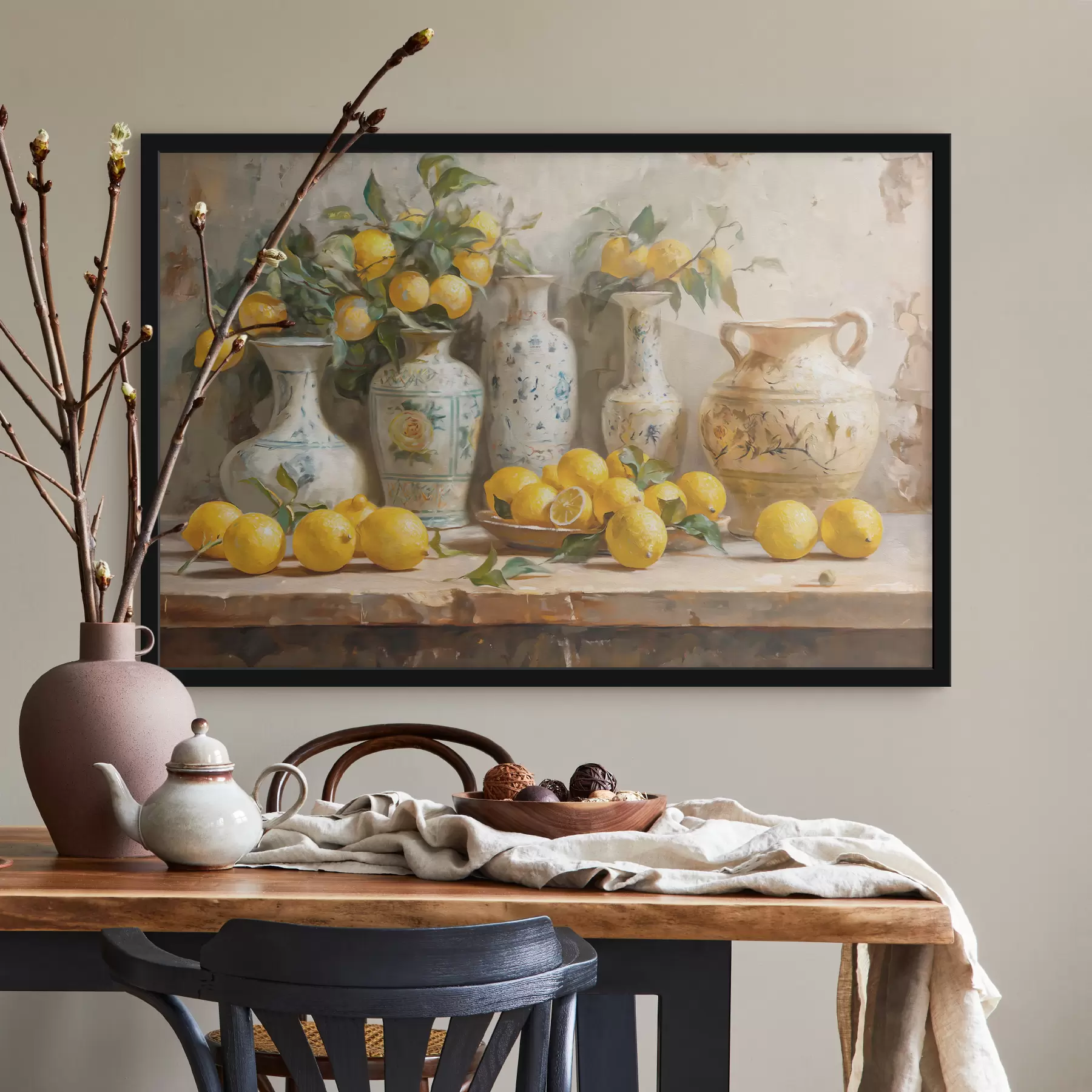 Pilt Laual sidrunid ja vintage vaasid f39833