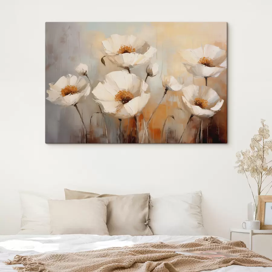 Pilt Valge moonide õlimaal, sinine ja oranž värv s39815