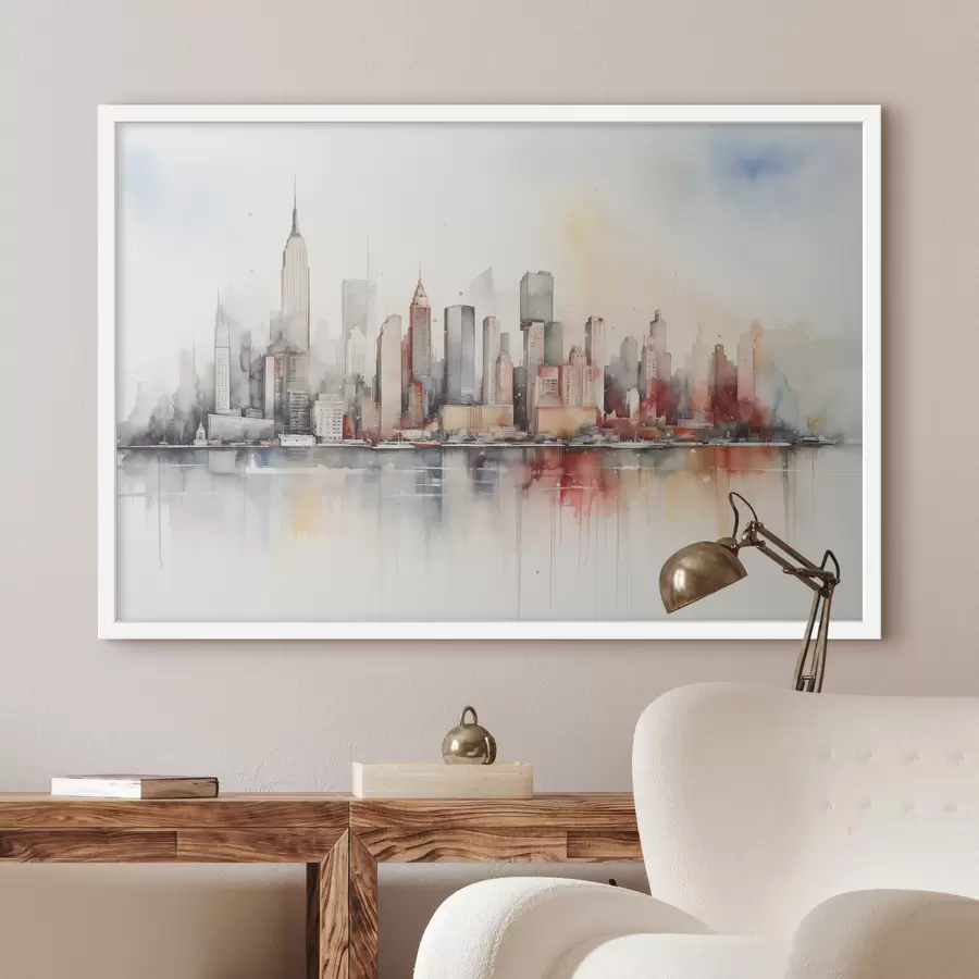 Fototapeedid New Yorgi vaade, hoone siluetid, akvarell f39828